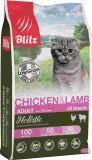 BLITZ Holistic КУРИЦА и ЯГНЕНОК 400г низкозерновой сухой корм для взрослых кошек ADULT CAT CHICKEN & LAMB