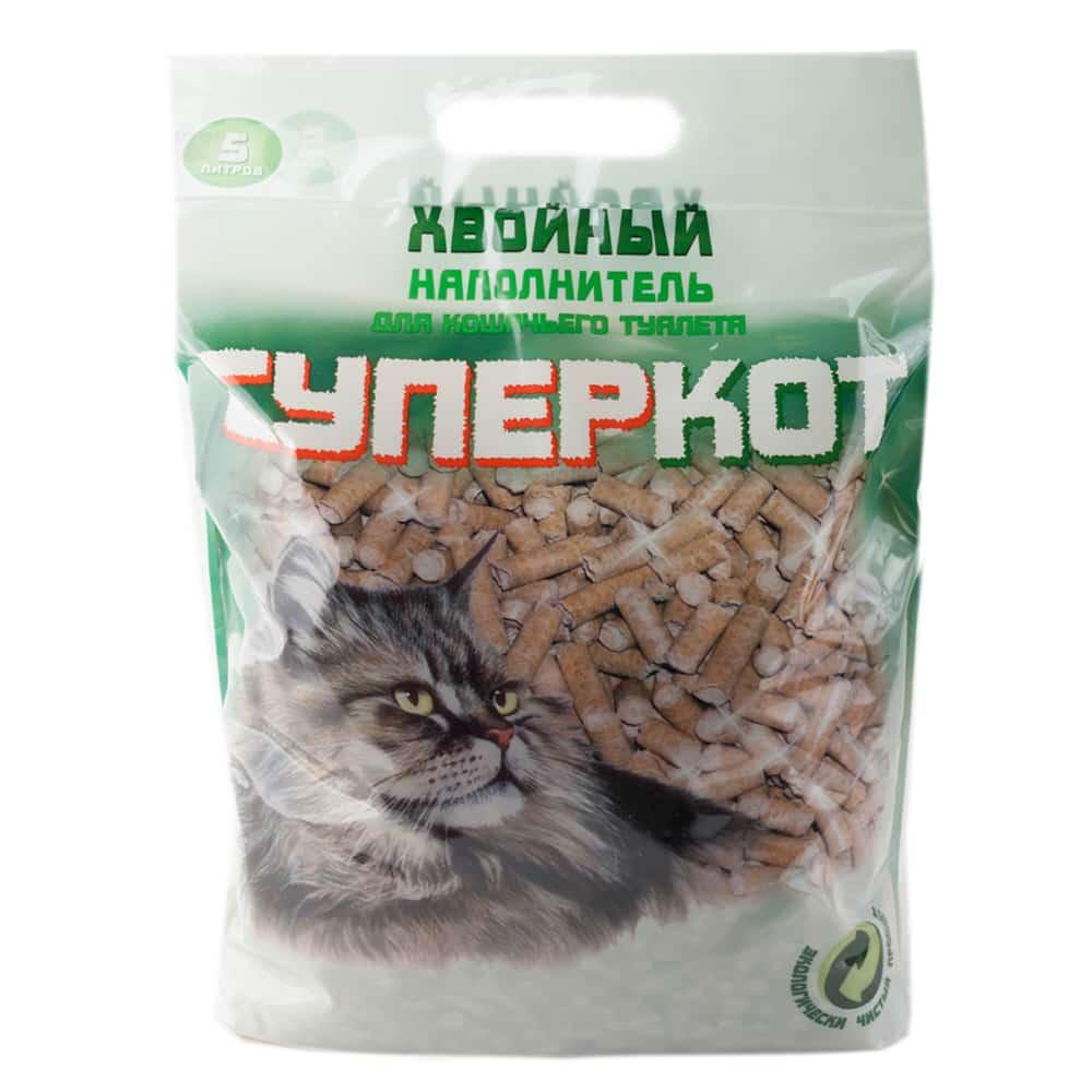 Супер Кот Древесный хвойный наполнитель, 5 л