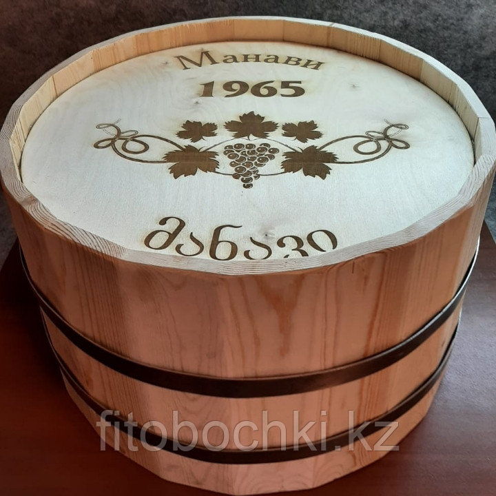 Срез деревянной декоративной бочки (с логотипом) H300 * D500 мм.