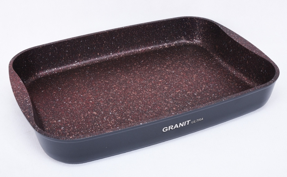 Противень 400х295х50, каменное антипригарное покрытие "Granit Ultra" (red) - фото 3 - id-p69396541