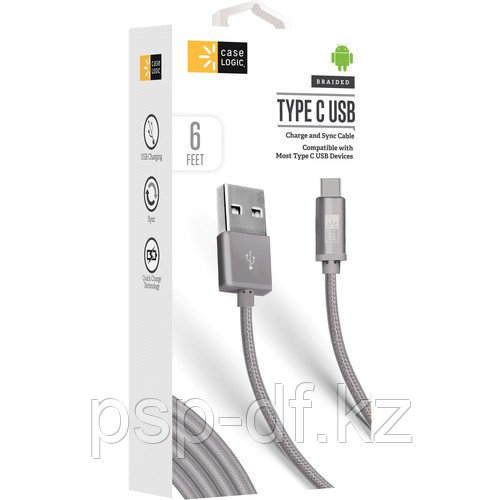Кабель Case Logic Braided USB Type-C Charge and Sync Cable - фото 2 - id-p68510696