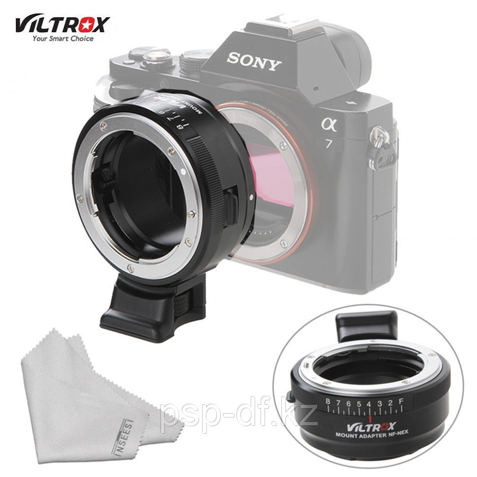 Переходник Viltrox NF-NEX (объективы Nikon на байонет NEX) с диафрагмой - фото 3 - id-p47891774