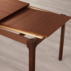 Стол раздвижной ЭКЕДАЛЕН коричневый 120/180x80 см ИКЕА IKEA, фото 2