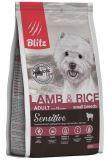 BLITZ ADULT SMALL 2кг ЯГНЕНОК и РИС сухой корм для взрослых собак мелких пород