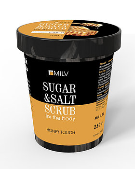 Сахарно-солевой скраб для тела "Мед" Milv, 250мл