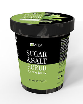 Сахарно-солевой скраб для тела "Зеленый чай" Milv, 250мл