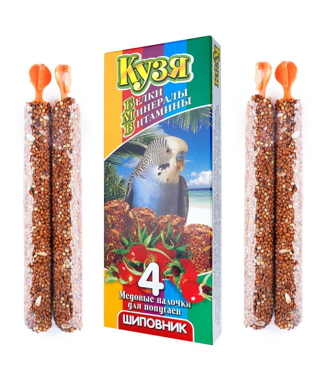 Кузя Лакомство для попугаев, с шиповником