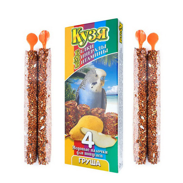 Кузя Лакомство для попугаев, с грушей