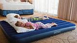 Матрас надувной 152х203x25 с насосом и подушками INTEX 64765 Classic Downy Airbed, фото 3