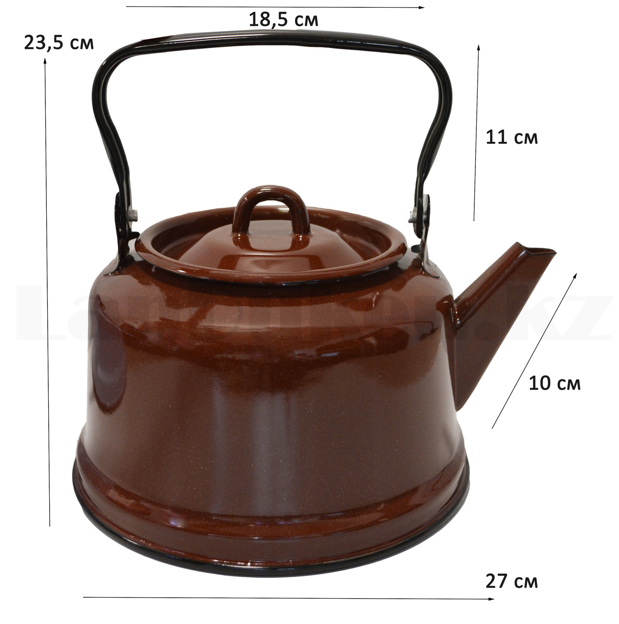 Чайник для кипячения воды эмалированный 3,5 литра коричневый - фото 2 - id-p87783119
