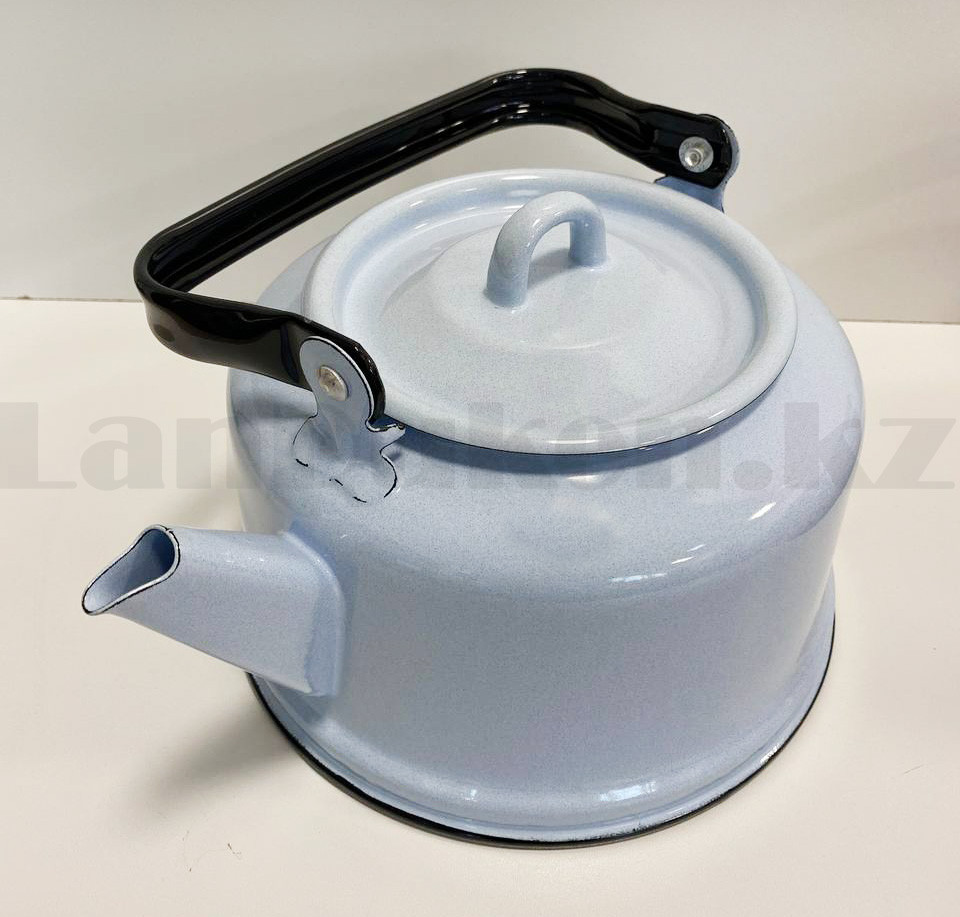 Чайник для кипячения воды эмалированный 3,5 литра светло-голубой - фото 4 - id-p87783114