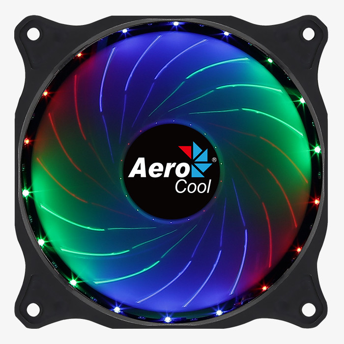 Кулер для компьютерного корпуса, AeroCool, Cosmo 12, FRGB, 120мм, 1000±10%об.мин, 26.2CFM, 23.9dBA, Molex, - фото 2 - id-p87751880