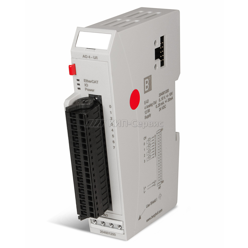 204801200 E-I/O AO4-U/I 12 BIT Модуль аналогового вывода для EC1000/ECC2100/DC20XX, 4 вых.