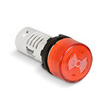 MBZS024S Зуммер с красной LED подсветкой, d=22мм, 24V AC/DC
