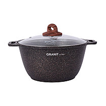 Кастрюля 6 литров со стеклянной крышкой, "Granit ultra"