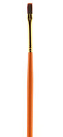 Кисть синтетика плоская № 4 дерев.ручка, оранж.эмаль "Бегемот" Альбатрос