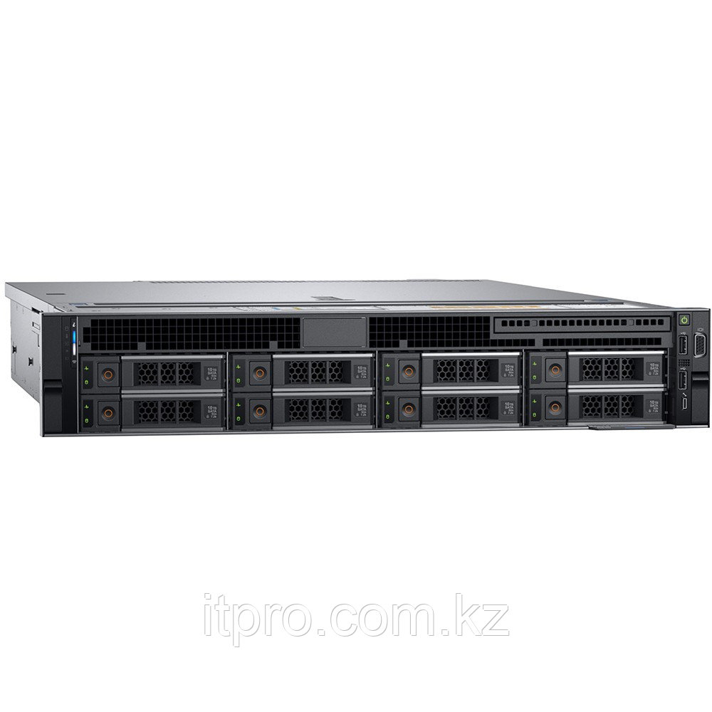 Сервер Dell PowerEdge R540 PER540RU1-10 (2U Rack, Xeon Silver 4210R, 2400 МГц, 10 ядер, 13.75 MБ, 1x 16 ГБ,