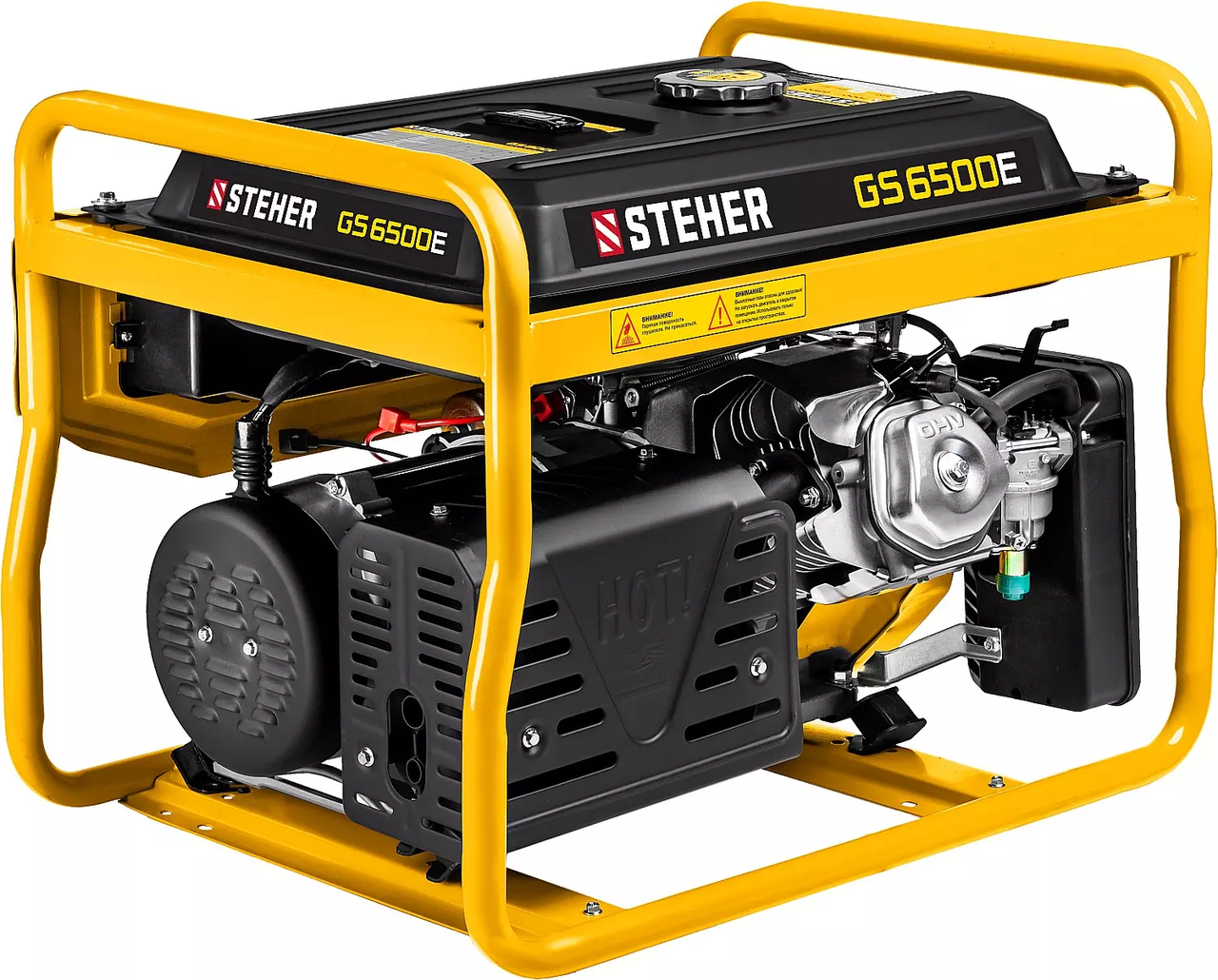 Бензиновый генератор STEHER (Штехер), 5/5,5 кВт, бензогенератор с электростартером (GS-6500Е) - фото 7 - id-p87854019