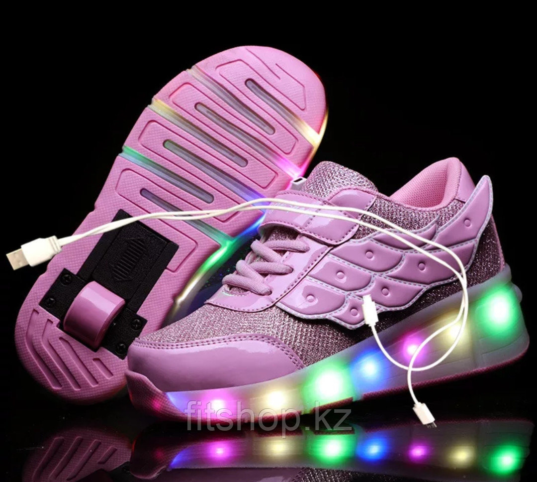 Роликовые кроссовки со светящейся подошвой и USB зарядкой