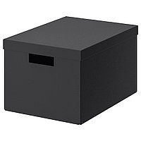 TJENA ТЬЕНА Коробка с крышкой, черный, 25x35x20 см