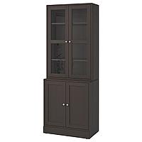 HAVSTA ХАВСТА Комбинация для хранения с сткл двр, темно-коричневый, 81x47x212 см 092.659.77 HAVSTA ХАВСТА Комбинация для хранения с сткл двр, темно-коричневый, 81x47x212 см
