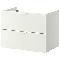 GODMORGON ГОДМОРГОН Шкаф для раковины с 2 ящ, белый, 80x47x58 см 803.690.08 GODMORGON ГОДМОРГОН Шкаф для раковины с 2 ящ, белый, 80x47x58 см