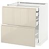 METOD МЕТОД / MAXIMERA МАКСИМЕРА Напл шк 2 фрнт/2низ/1срд/1 выс ящ, белый/Воксторп глянцевый светло-бежевый,