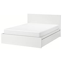 MALM МАЛЬМ Каркас кровати с 4 ящиками, белый/Лурой, 160x200 см 692.110.24 MALM МАЛЬМ Каркас кровати с 4 ящиками, белый/Лурой, 160x200 см