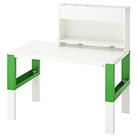 PÅHL ПОЛЬ Стол с дополнительным модулем , белый/зеленый, 96x58 см