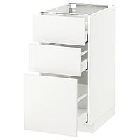 METOD МЕТОД / MAXIMERA МАКСИМЕРА Напольный шкаф с 3 ящиками, белый/Хэггеби белый, 40x60 см
