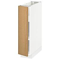 METOD МЕТОД Напольный шкаф с полками, белый/Экестад дуб, 20x60 см