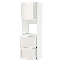 METOD МЕТОД / MAXIMERA МАКСИМЕРА Выс шк д/дхвк+двр/2фрнт/2выс ящ, белый/Сэведаль белый, 60x60x200 см