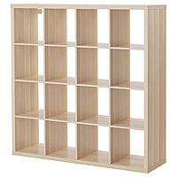 KALLAX КАЛЛАКС Стеллаж, под беленый дуб, 147x147 см