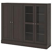 HAVSTA ХАВСТА Комбинация для хранения с сткл двр, темно-коричневый, 162x37x134 см 492.660.55 HAVSTA ХАВСТА Комбинация для хранения с сткл двр, темно-коричневый, 162x37x134 см