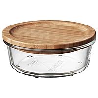 IKEA 365+ ИКЕА/365+ Контейнер для продуктов с крышкой, круглой формы стекло/бамбук, 400 мл 892.690.85 IKEA 365+ ИКЕА/365+ Контейнер для продуктов с крышкой, круглой формы стекло/бамбук, 400 мл