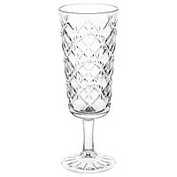 FLIMRA ФЛИМРА Бокал для шампанского, прозрачное стекло/с рисунком, 19 сл