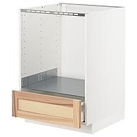 METOD МЕТОД / MAXIMERA МАКСИМЕРА Напольный шкаф д/духовки, с ящиком, белый/Торхэмн ясень, 60x60 см