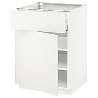 METOD МЕТОД / MAXIMERA МАКСИМЕРА Напольный шкаф с ящиком/дверью, белый/Хэггеби белый, 60x60 см