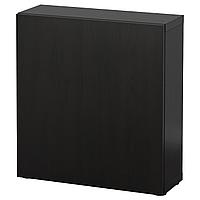 None Стеллаж с дверью, черно-коричневый/Лаппвикен черно-коричневый, 60x22x64 см