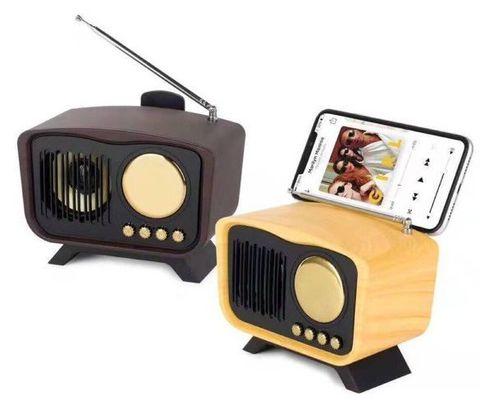 Колонка винтажная с подставкой для смартфона KIMISO Retro {bluetooth, FM-радио, MP3-плеер} (Натуральное - фото 2 - id-p87894779