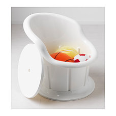 Кресло с подушкой-сиденьем ПОПТОРП, белый, черный, ИКЕА, IKEA , фото 3