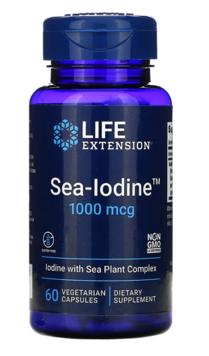 Life Extension, Sea-Iodine, 1000 мкг, 60 вегетарианских капсул - фото 1 - id-p87912680