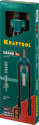 Заклепочник двуручный KRAFTOOL, вытяжные 3.2-6.4 мм, фото 2
