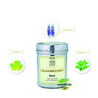 Шашқа арналған қына 100% табиғи қара (Herbal Hair Color Black KHADI), 150 г