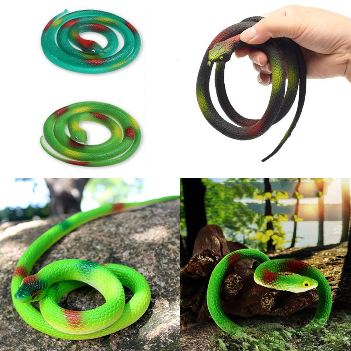 Резиновая змея игрушка антистресс зеленая - фото 4 - id-p87953360