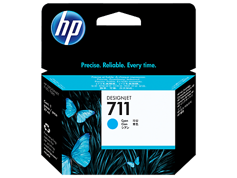 HP CZ130A Картридж голубой HP 711 для плоттера Designjet T120/T520, 29 ml - фото 1 - id-p10519891