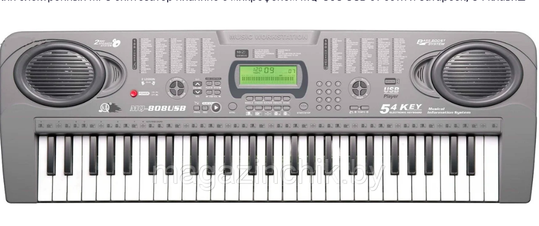 Детский пианино синтезатор MQ 806 орган 54 клавиши USB (МP3) + микрофон. 2 динамика. Работает от сети. - фото 4 - id-p87956982
