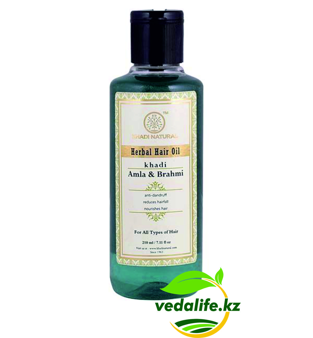 Масло для волос Амла и Брами (Herbal Hair Oil Amla & Brahmi KHADI), 210 мл. - фото 1 - id-p87286289