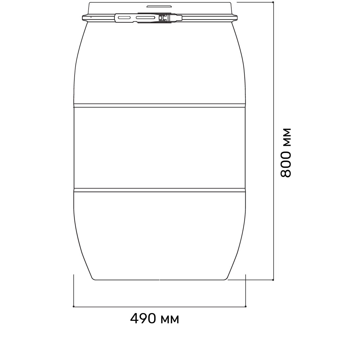 Бочка пластиковая 127 литров с крышкой и хомутом - фото 6 - id-p87961427