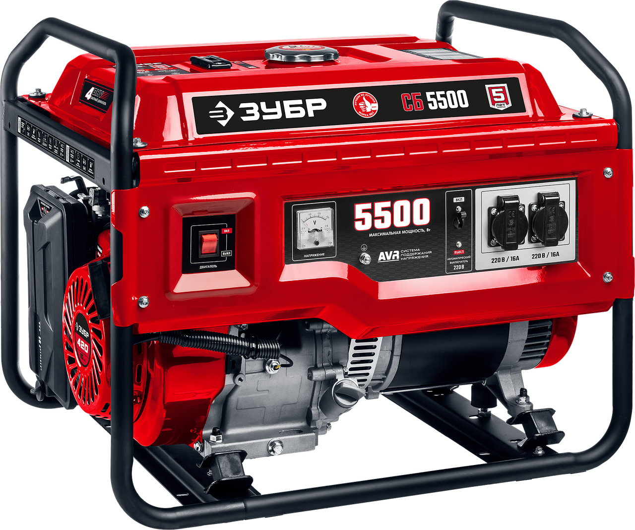 Бензиновый генератор ЗУБР, 5.5 кВт, серия "Мастер" (СБ-5500)